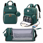 Sac à Langer Convertible avec Berceau Intégré – Vert