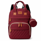 Sac à Langer Convertible avec Berceau Intégré – Rouge Bordeaux