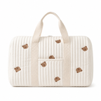Sac à Langer en Coton Matelassé – Motif Ours Brodé