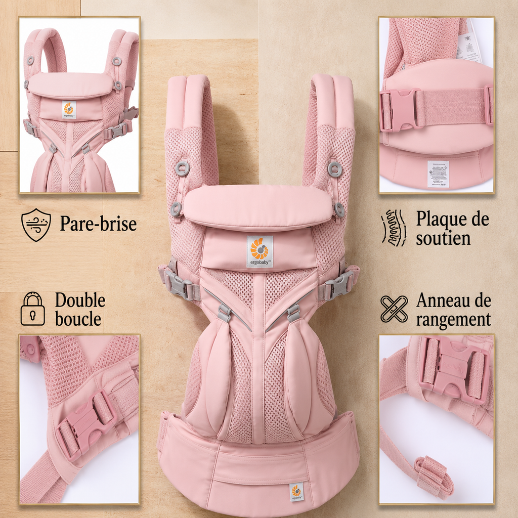 Porte-Bébé Ergonomique Rose Clair – Confort