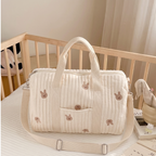 Sac à Langer en Coton Matelassé – Motif Lapin Brodé